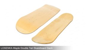 LOSENKA Maple Double Tail Skateboard Deck blank top view on white background