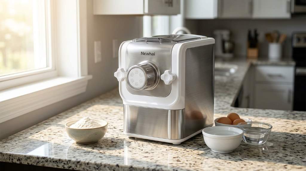 Stainless steel Newhai electric pasta maker with dual blades